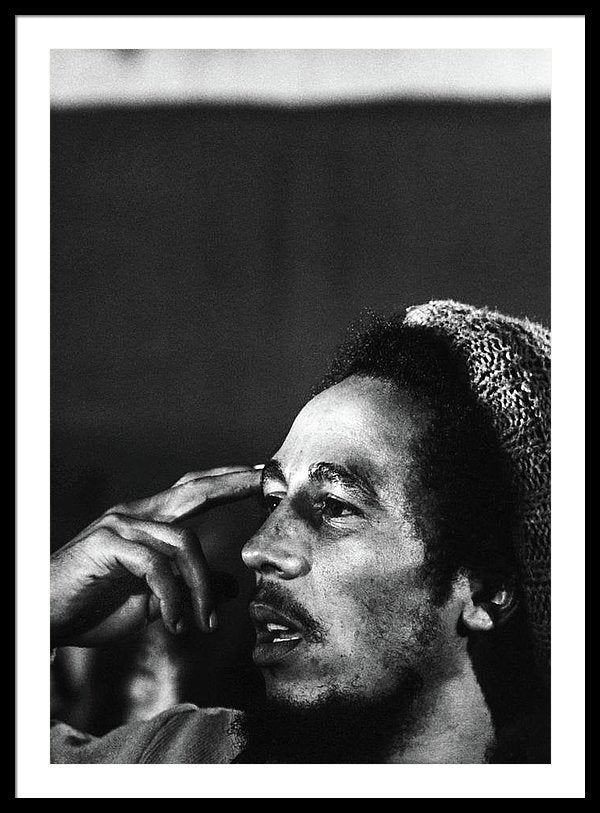 Bob Marley In Thought - Framed Print