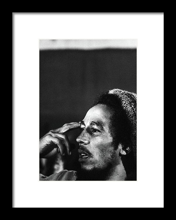 Bob Marley In Thought - Framed Print
