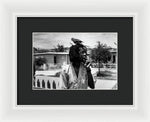 Peter Tosh Burning A Spliff In His Front Yard With His Parrot Freddie - Framed Print