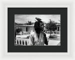 Peter Tosh Burning A Spliff In His Front Yard With His Parrot Freddie - Framed Print