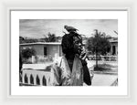 Peter Tosh Burning A Spliff In His Front Yard With His Parrot Freddie - Framed Print