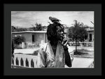 Peter Tosh Burning A Spliff In His Front Yard With His Parrot Freddie - Framed Print