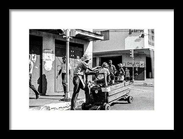 Vendor In The  Streets Of Kingston - Framed Print