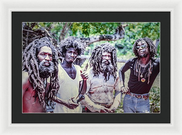 Peter Tosh In Yard With His Bred'ren  - Framed Print