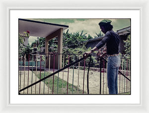 Peter Tosh Opens Gate To His Home - Framed Print