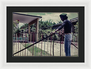 Peter Tosh Opens Gate To His Home - Framed Print
